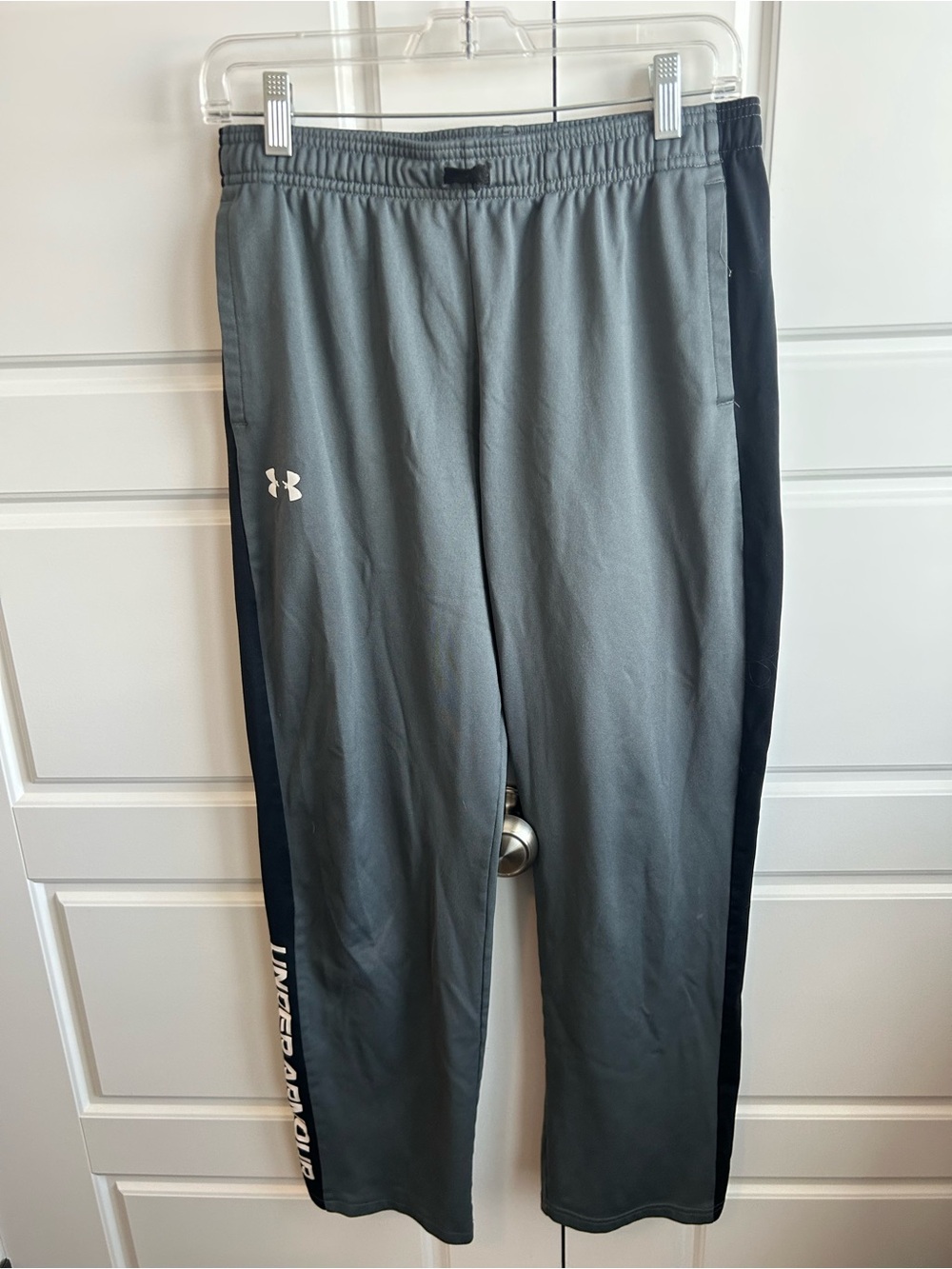 Under Armour Boys Gray Joggers with Black Side Panels